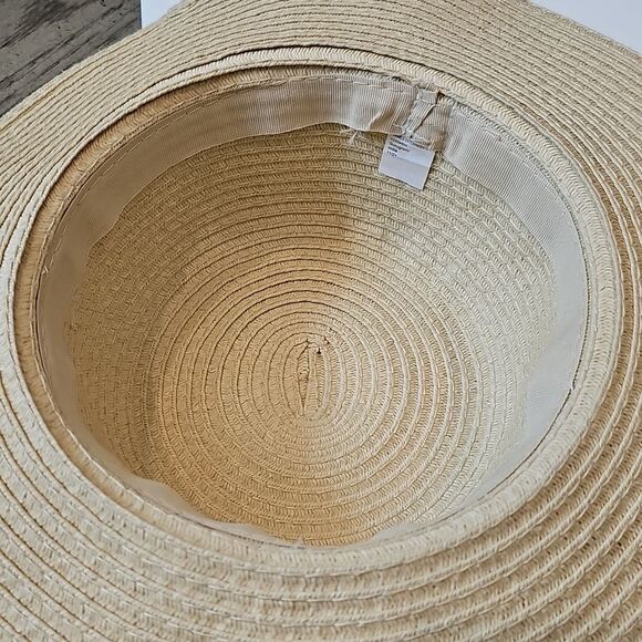Floral Ribbon Straw Sun Hat One Size - Picture 5 of 8